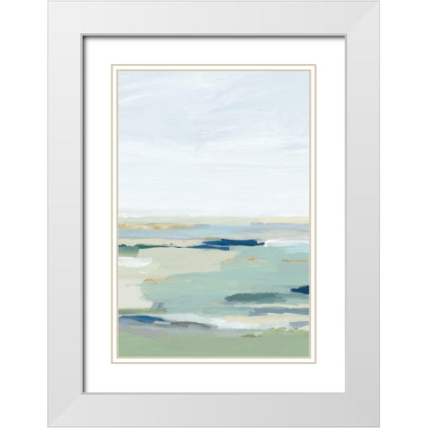 Burbank Blue II   White Modern Wood Framed Art Print with Double Matting by Isabelle Z