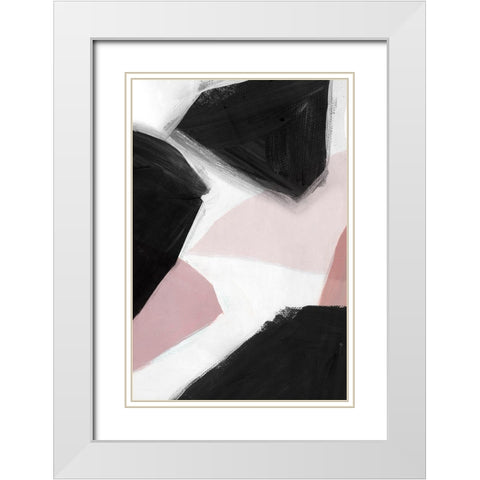 Pink and Black II  White Modern Wood Framed Art Print with Double Matting by Isabelle Z