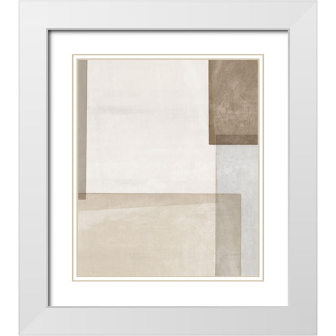 In Greige White Modern Wood Framed Art Print with Double Matting by Isabelle Z