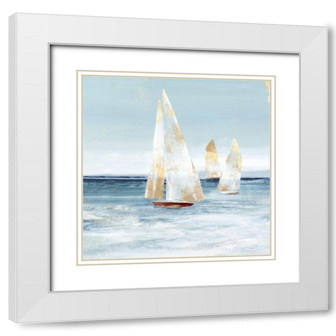 Mainsail II   White Modern Wood Framed Art Print with Double Matting by Isabelle Z