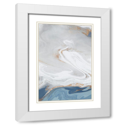 Blue Velour II  White Modern Wood Framed Art Print with Double Matting by Isabelle Z