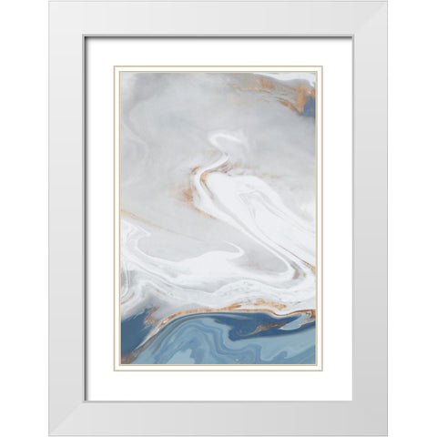 Blue Velour II  White Modern Wood Framed Art Print with Double Matting by Isabelle Z