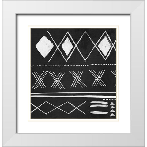Ethnic Motifs II White Modern Wood Framed Art Print with Double Matting by Isabelle Z