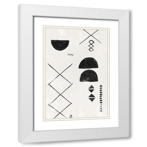 African Motifs I White Modern Wood Framed Art Print with Double Matting by Isabelle Z