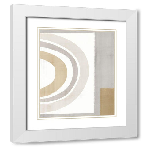 Pastel Color Block  White Modern Wood Framed Art Print with Double Matting by Isabelle Z
