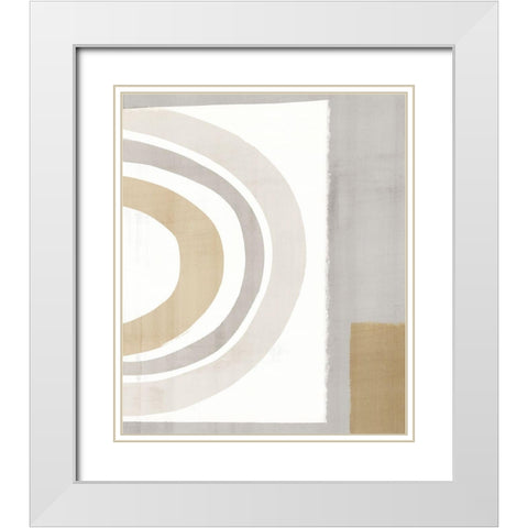 Pastel Color Block  White Modern Wood Framed Art Print with Double Matting by Isabelle Z