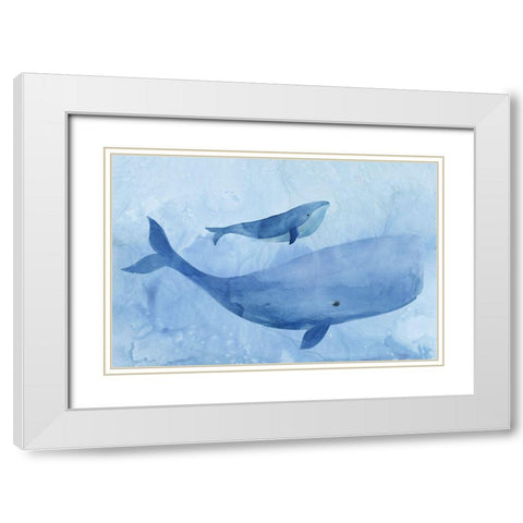 Blue Spirits I White Modern Wood Framed Art Print with Double Matting by Isabelle Z