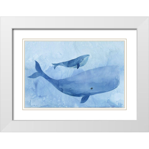 Blue Spirits I White Modern Wood Framed Art Print with Double Matting by Isabelle Z