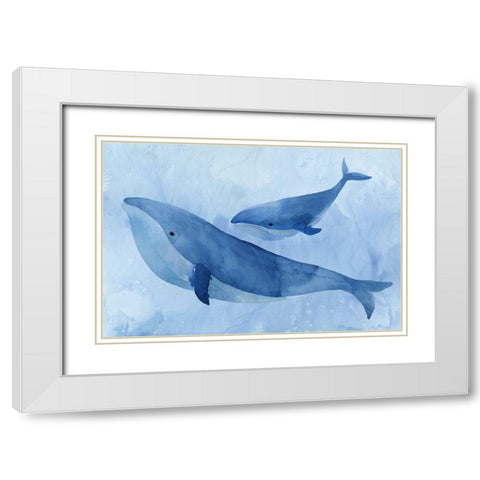 Blue Spirits II White Modern Wood Framed Art Print with Double Matting by Isabelle Z
