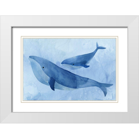 Blue Spirits II White Modern Wood Framed Art Print with Double Matting by Isabelle Z