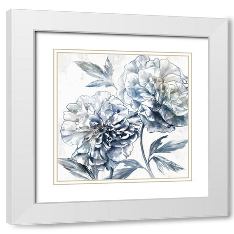 Japanese Peony I White Modern Wood Framed Art Print with Double Matting by Isabelle Z