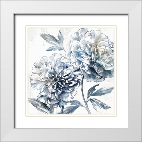 Japanese Peony I White Modern Wood Framed Art Print with Double Matting by Isabelle Z