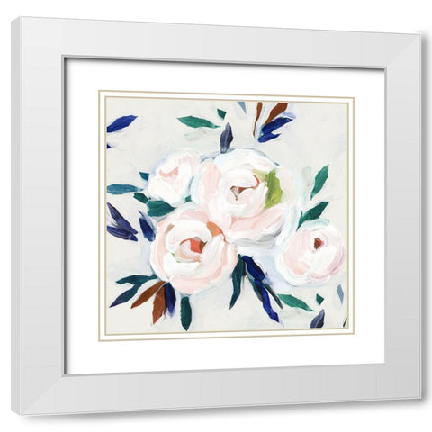 Roses DamaskÃd White Modern Wood Framed Art Print with Double Matting by Isabelle Z