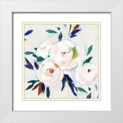 Roses DamaskÃd White Modern Wood Framed Art Print with Double Matting by Isabelle Z