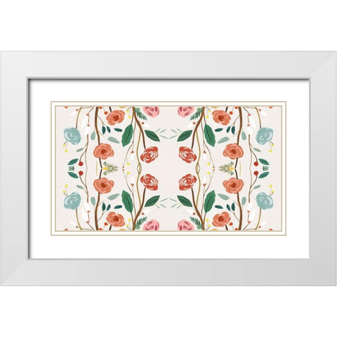 Lost Garden White Modern Wood Framed Art Print with Double Matting by Isabelle Z