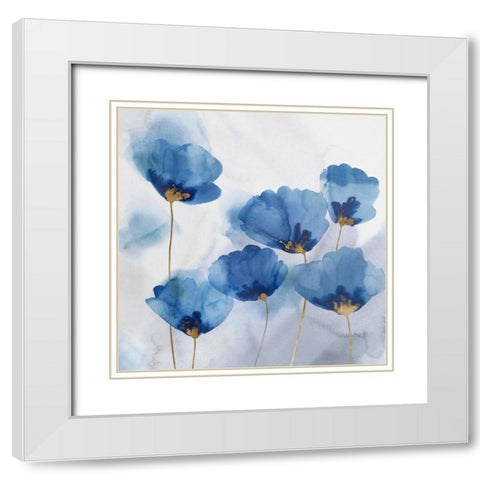 Pretty in Blue II White Modern Wood Framed Art Print with Double Matting by Isabelle Z