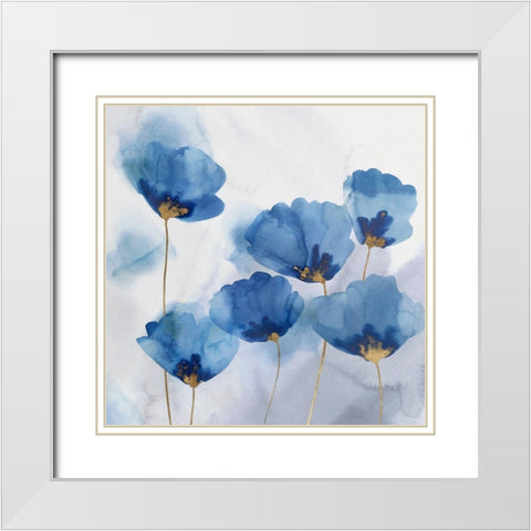 Pretty in Blue II White Modern Wood Framed Art Print with Double Matting by Isabelle Z