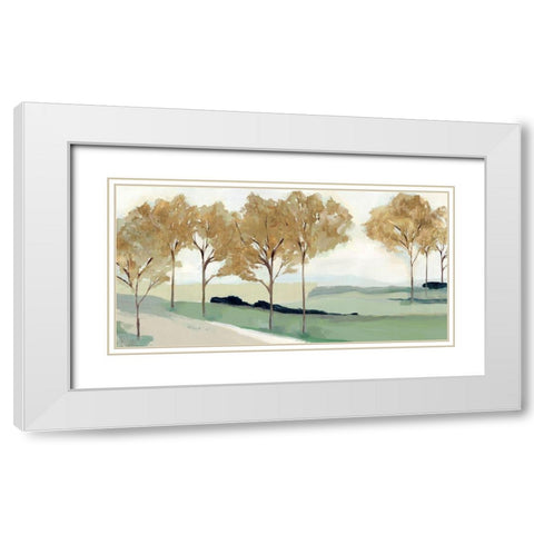 Pathway to the Sea - Ochre  White Modern Wood Framed Art Print with Double Matting by Isabelle Z
