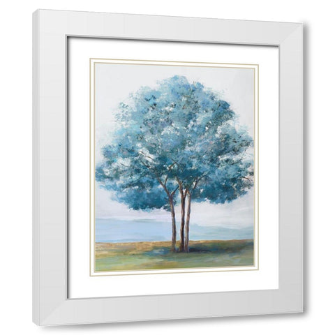 Blue Crown White Modern Wood Framed Art Print with Double Matting by Isabelle Z