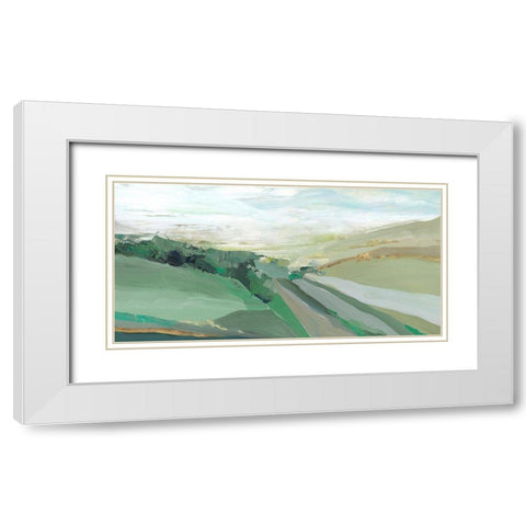 West Green Hills White Modern Wood Framed Art Print with Double Matting by Isabelle Z