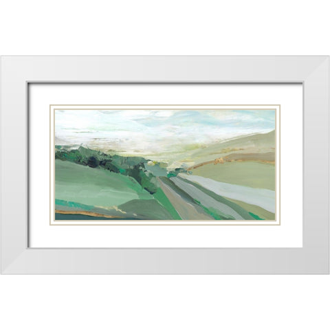 West Green Hills White Modern Wood Framed Art Print with Double Matting by Isabelle Z