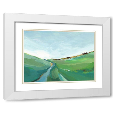 Emerald Hills White Modern Wood Framed Art Print with Double Matting by Isabelle Z