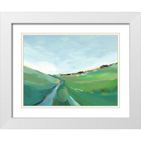 Emerald Hills White Modern Wood Framed Art Print with Double Matting by Isabelle Z