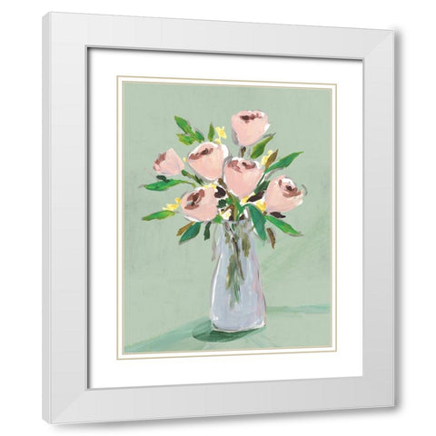 Hello Spring I White Modern Wood Framed Art Print with Double Matting by Isabelle Z