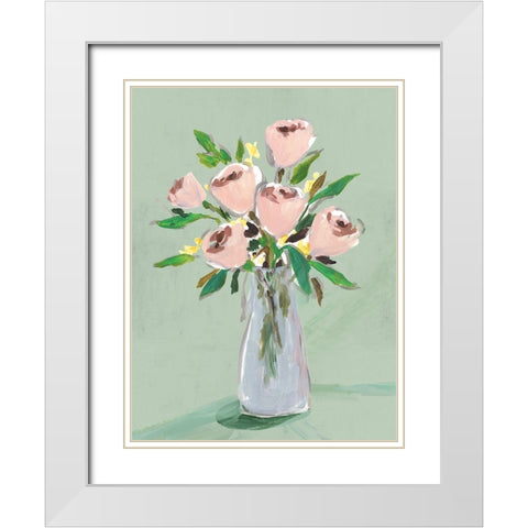 Hello Spring I White Modern Wood Framed Art Print with Double Matting by Isabelle Z