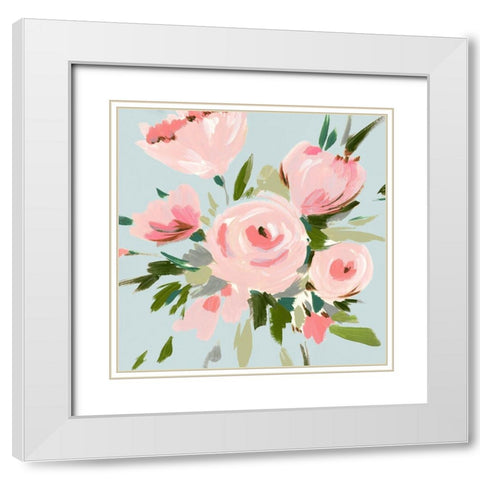 Pink Inspiration I White Modern Wood Framed Art Print with Double Matting by Isabelle Z