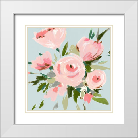 Pink Inspiration I White Modern Wood Framed Art Print with Double Matting by Isabelle Z