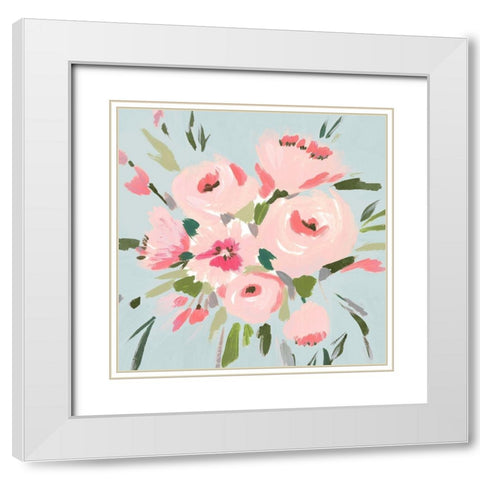 Pink Inspiration II White Modern Wood Framed Art Print with Double Matting by Isabelle Z