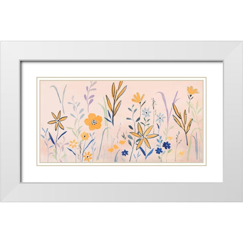 Spring Parade I White Modern Wood Framed Art Print with Double Matting by Isabelle Z