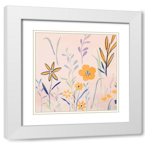 Spring Parade III White Modern Wood Framed Art Print with Double Matting by Isabelle Z
