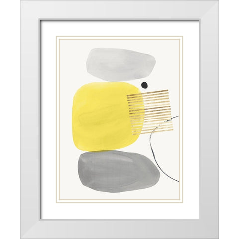 Pistachio Dreams II Yellow Version White Modern Wood Framed Art Print with Double Matting by Isabelle Z