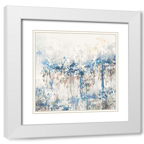 Ivy Blue Garden White Modern Wood Framed Art Print with Double Matting by Isabelle Z