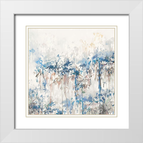 Ivy Blue Garden White Modern Wood Framed Art Print with Double Matting by Isabelle Z