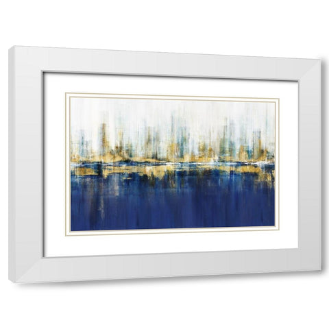 Ultramarine Horizon  White Modern Wood Framed Art Print with Double Matting by Isabelle Z