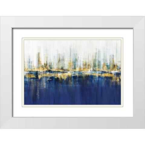 Ultramarine Horizon  White Modern Wood Framed Art Print with Double Matting by Isabelle Z