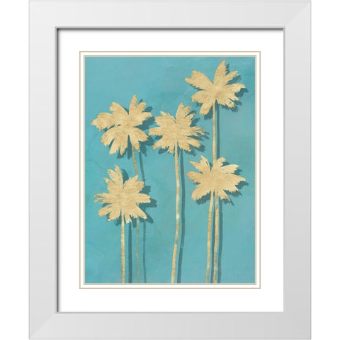 Golden Palm I  White Modern Wood Framed Art Print with Double Matting by Isabelle Z