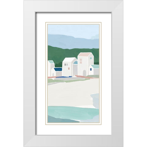 Little Town I  White Modern Wood Framed Art Print with Double Matting by Isabelle Z