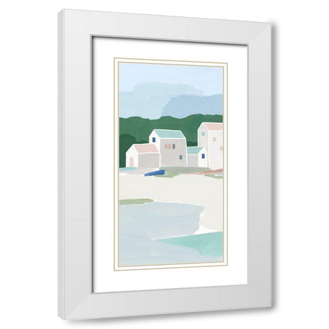 Little Town II White Modern Wood Framed Art Print with Double Matting by Isabelle Z