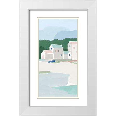 Little Town II White Modern Wood Framed Art Print with Double Matting by Isabelle Z