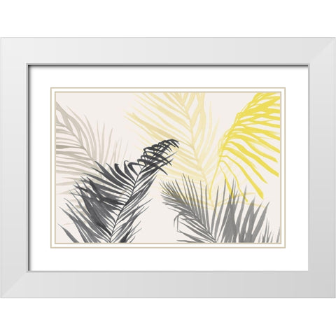 Summer Swaying Palms  White Modern Wood Framed Art Print with Double Matting by Isabelle Z