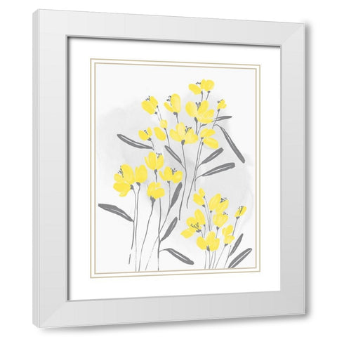 Wallflower I White Modern Wood Framed Art Print with Double Matting by Isabelle Z
