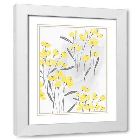 Wallflower II  White Modern Wood Framed Art Print with Double Matting by Isabelle Z