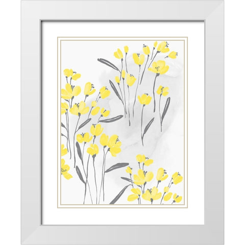 Wallflower II  White Modern Wood Framed Art Print with Double Matting by Isabelle Z