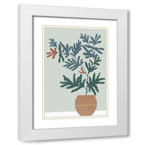 Summer Planter II White Modern Wood Framed Art Print with Double Matting by Isabelle Z