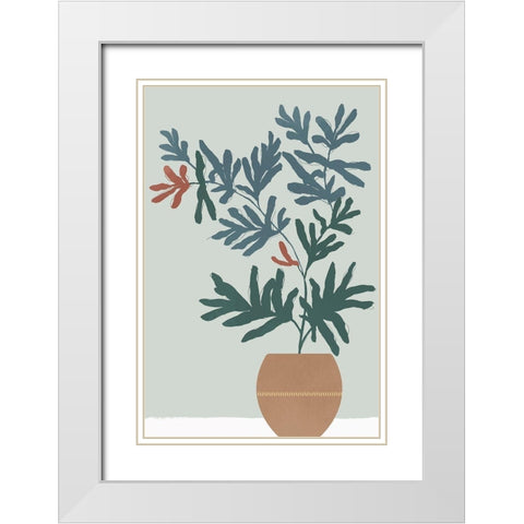 Summer Planter II White Modern Wood Framed Art Print with Double Matting by Isabelle Z