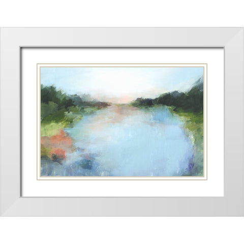 Emerald Lake I  White Modern Wood Framed Art Print with Double Matting by Isabelle Z